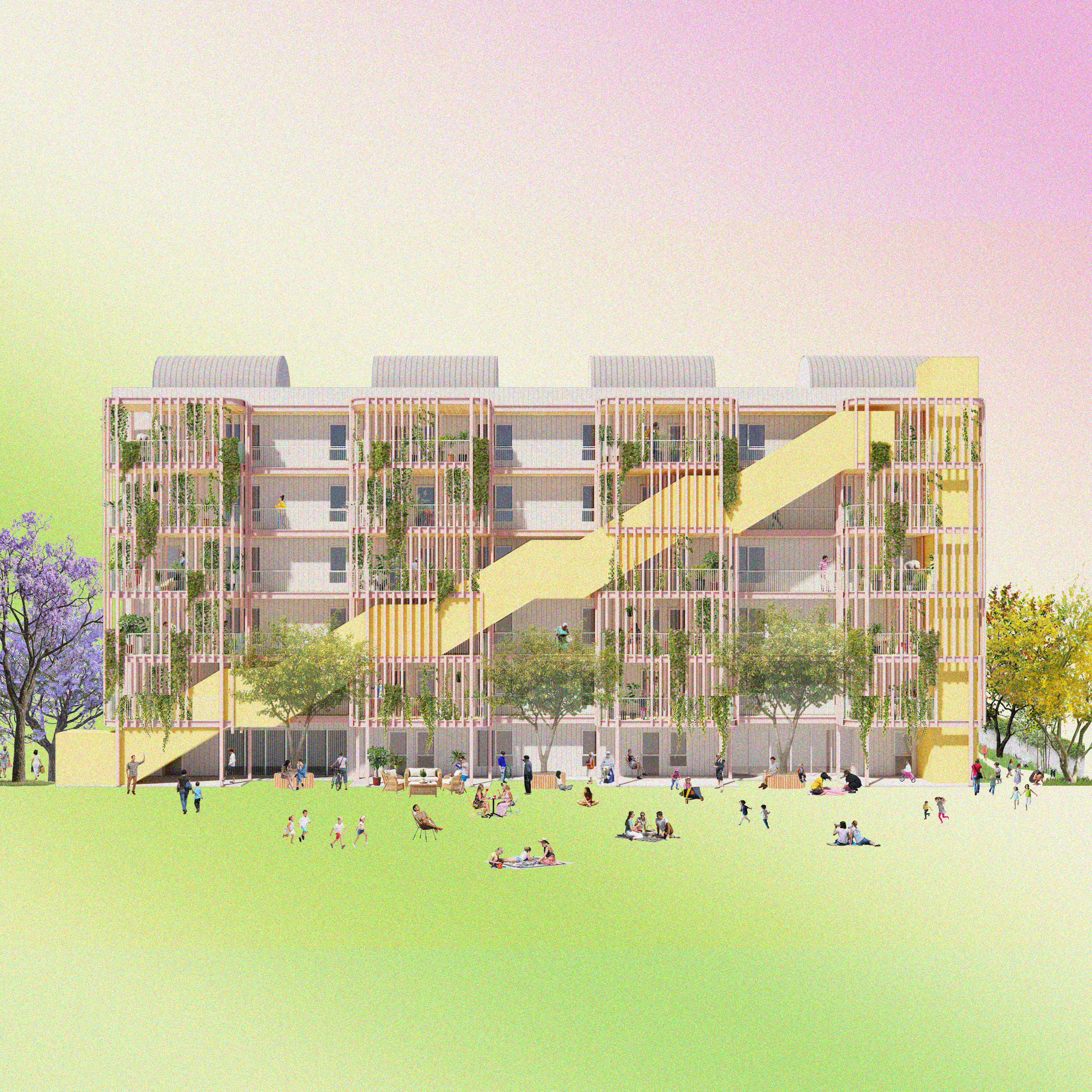 Rainbow utopian apartment